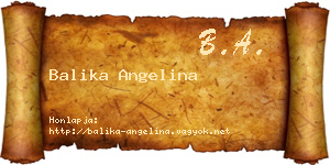 Balika Angelina névjegykártya